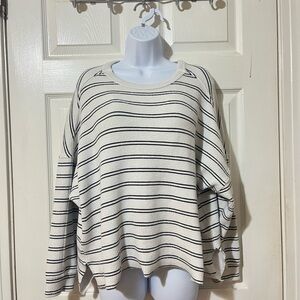 Maurices Black and White Striped Sweatshirt